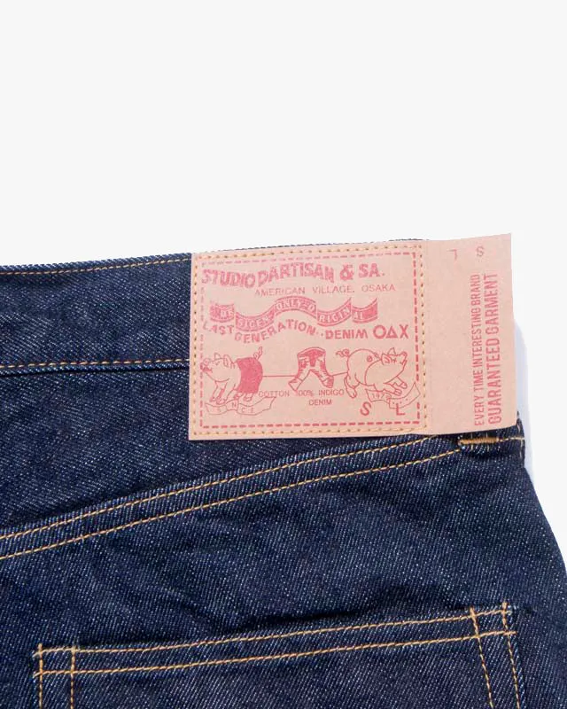 Studio D'Artisan D1826 Ivy Relaxed Tapered Mens Selvedge Jeans - Indigo Onewash