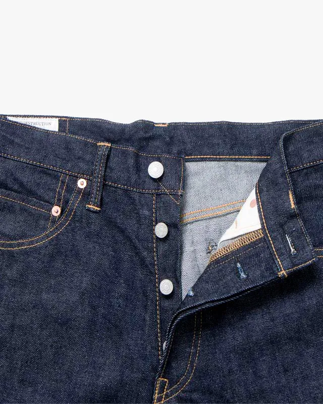 Studio D'Artisan D1826 Ivy Relaxed Tapered Mens Selvedge Jeans - Indigo Onewash