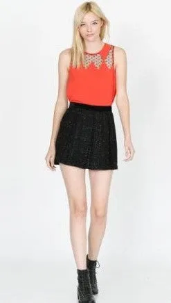 Sugar Lips Anastasia Tweed Skirt in Black