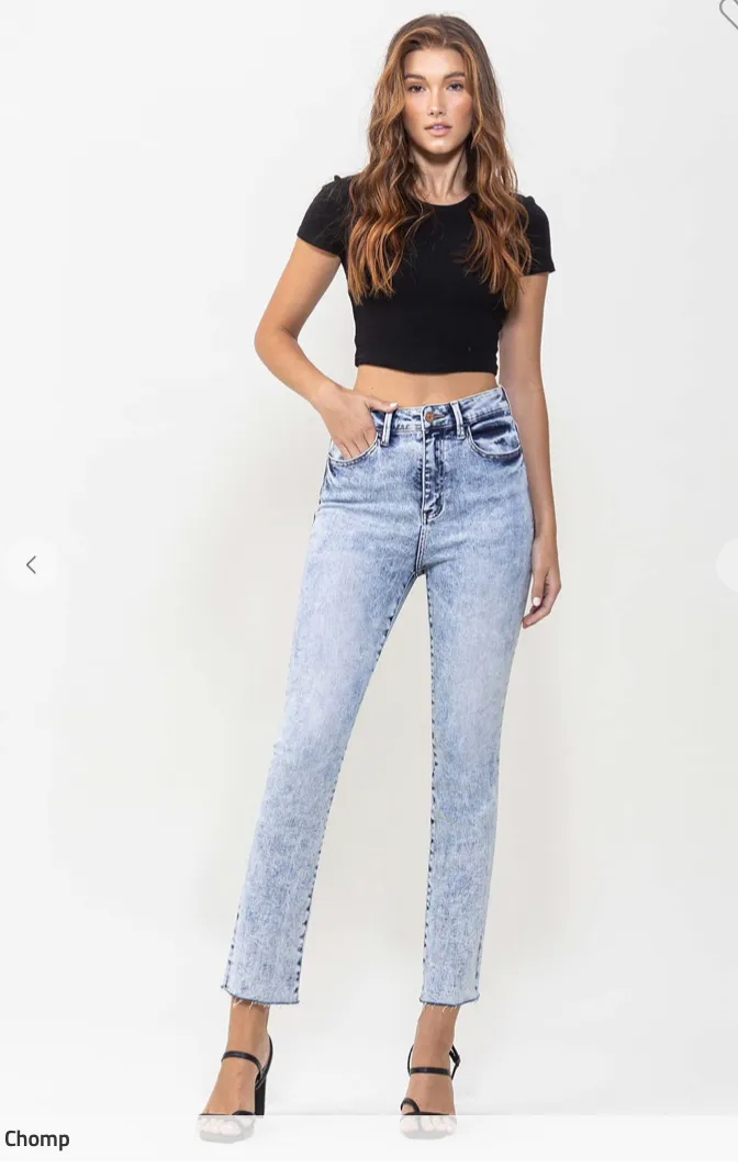 Super High Slim Straight Leg Denim Jeans by Vervet - Final Sale