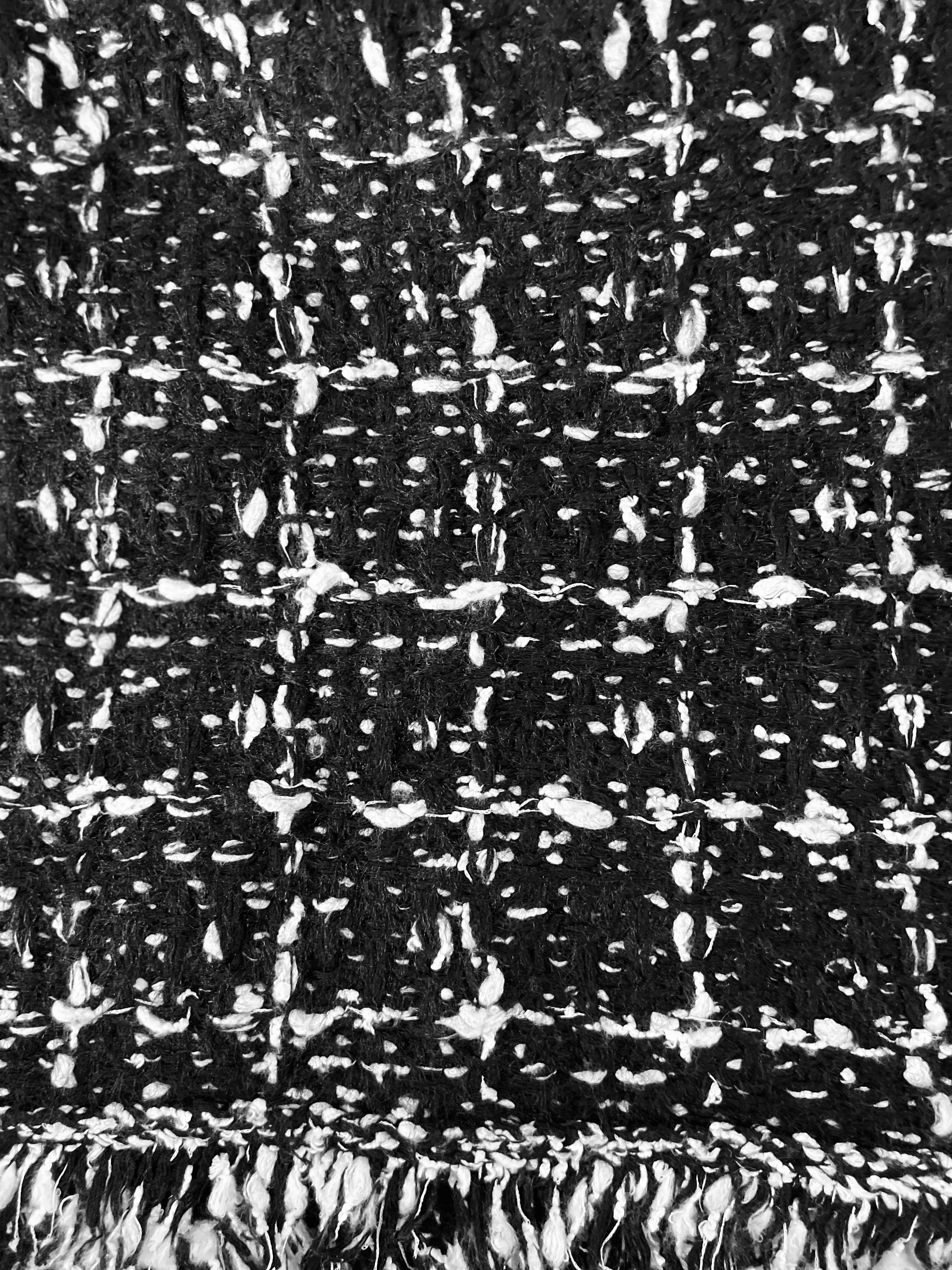 Sweater knit Tweed Skirt (Black.White)