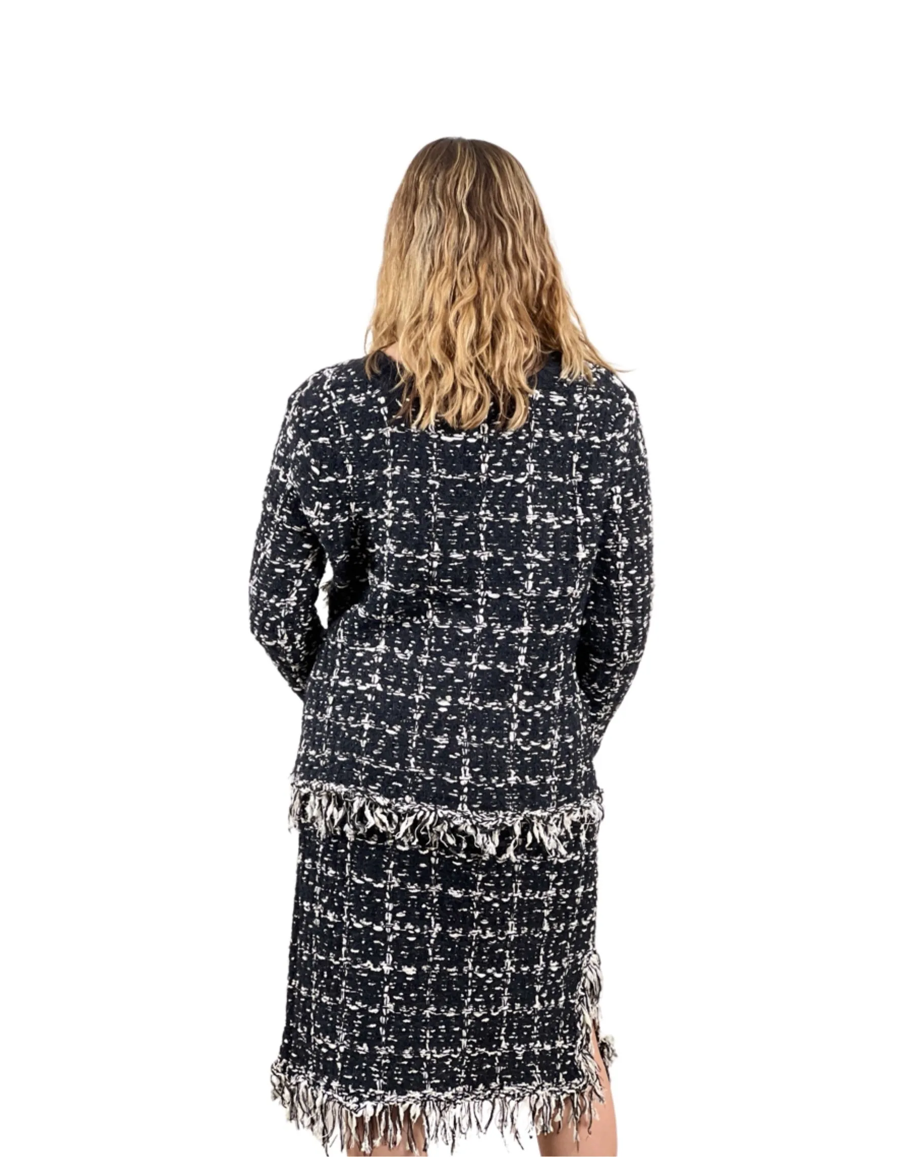 Sweater knit Tweed Skirt (Black.White)