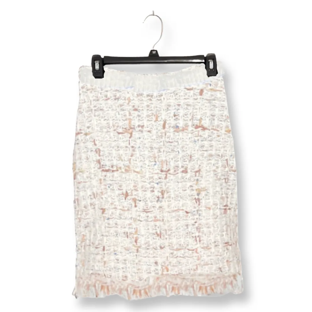 Sweater knit Tweed Skirt (Cream.Beige)