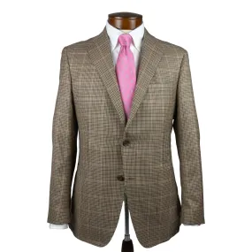 Tan, Brown, and Green Check with Rose Windowpane Super 130's Wool Sport Coat