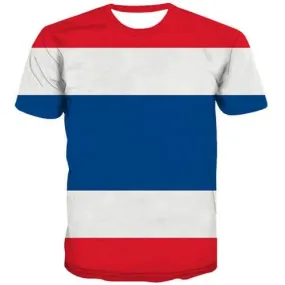 Thai Flag T shirts Men Harajuku Shirt Print Colorful T-shirts Graphic Abstract Tshirts Cool Thailand T shirts Funny Short Sleeve