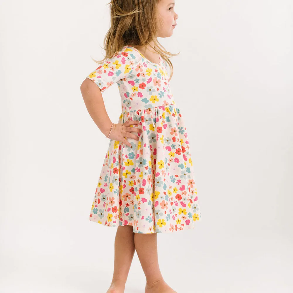 The Short Sleeve Ballet Dress in Cheery Bouquet