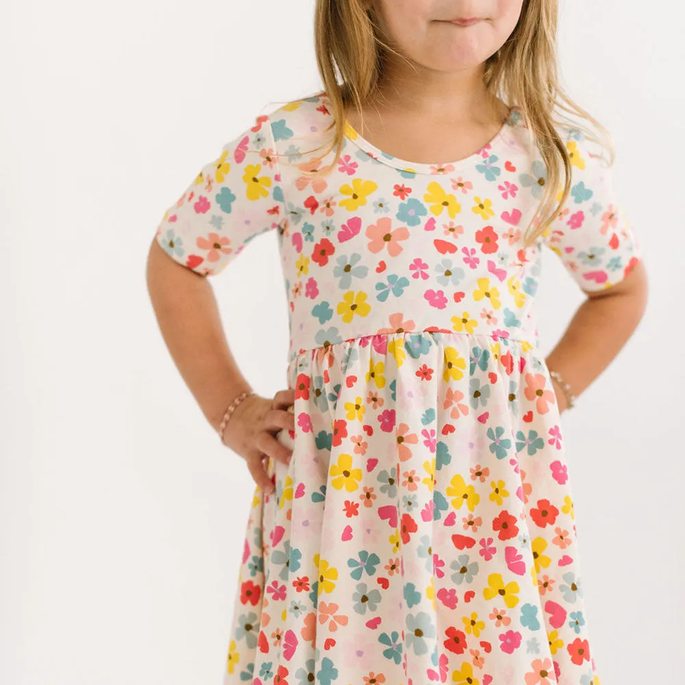 The Short Sleeve Ballet Dress in Cheery Bouquet