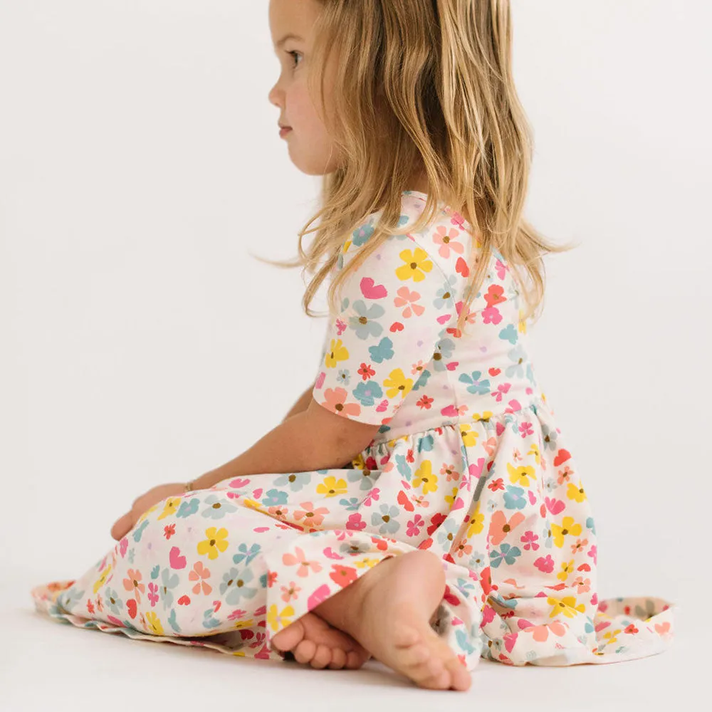 The Short Sleeve Ballet Dress in Cheery Bouquet