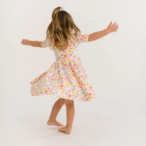 The Short Sleeve Ballet Dress in Cheery Bouquet
