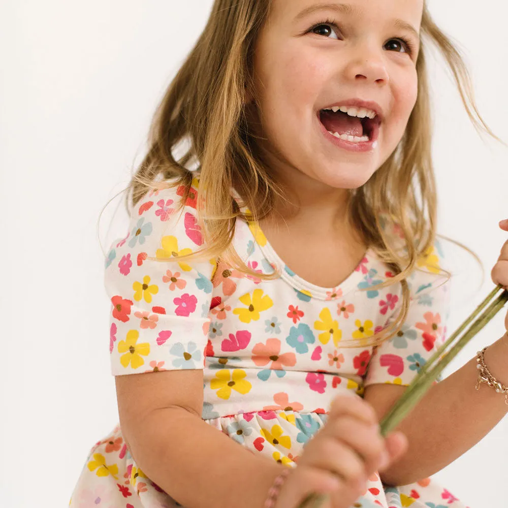 The Short Sleeve Ballet Dress in Cheery Bouquet