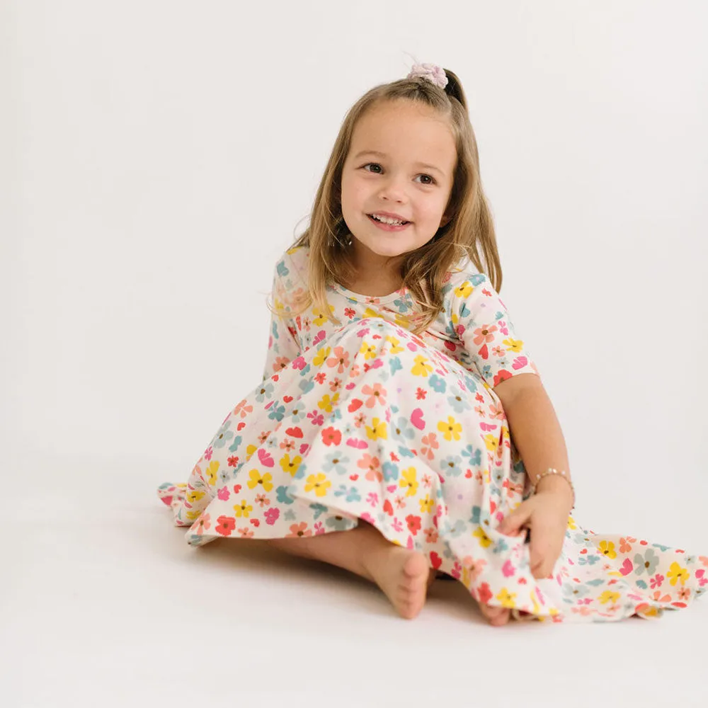 The Short Sleeve Ballet Dress in Cheery Bouquet