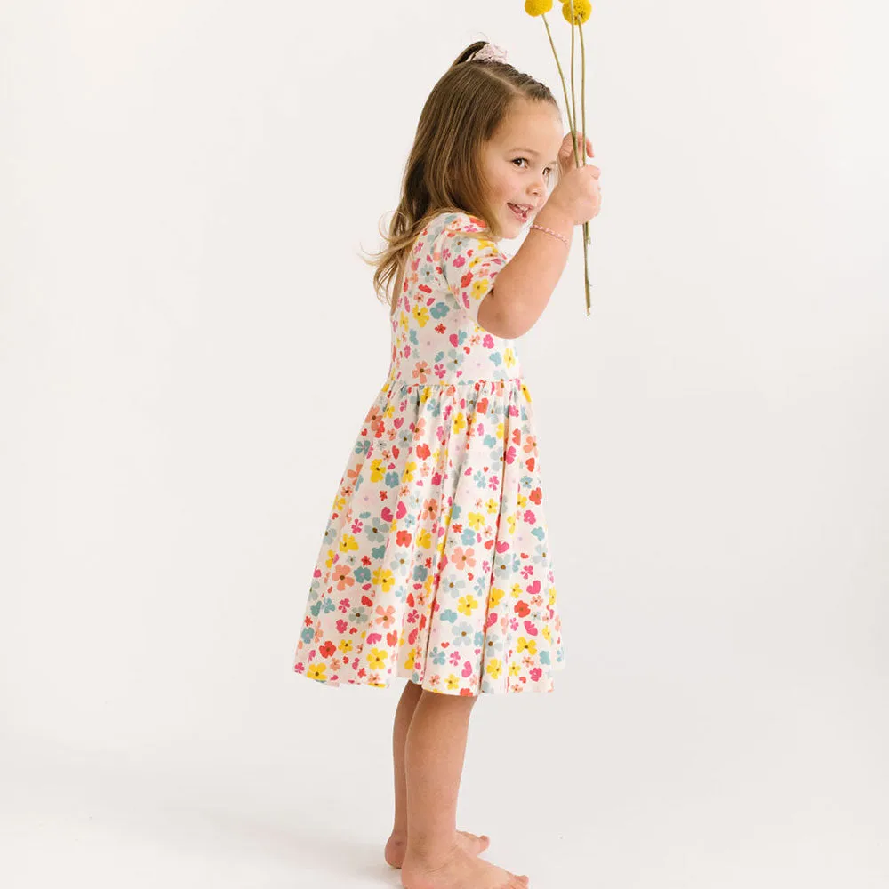 The Short Sleeve Ballet Dress in Cheery Bouquet