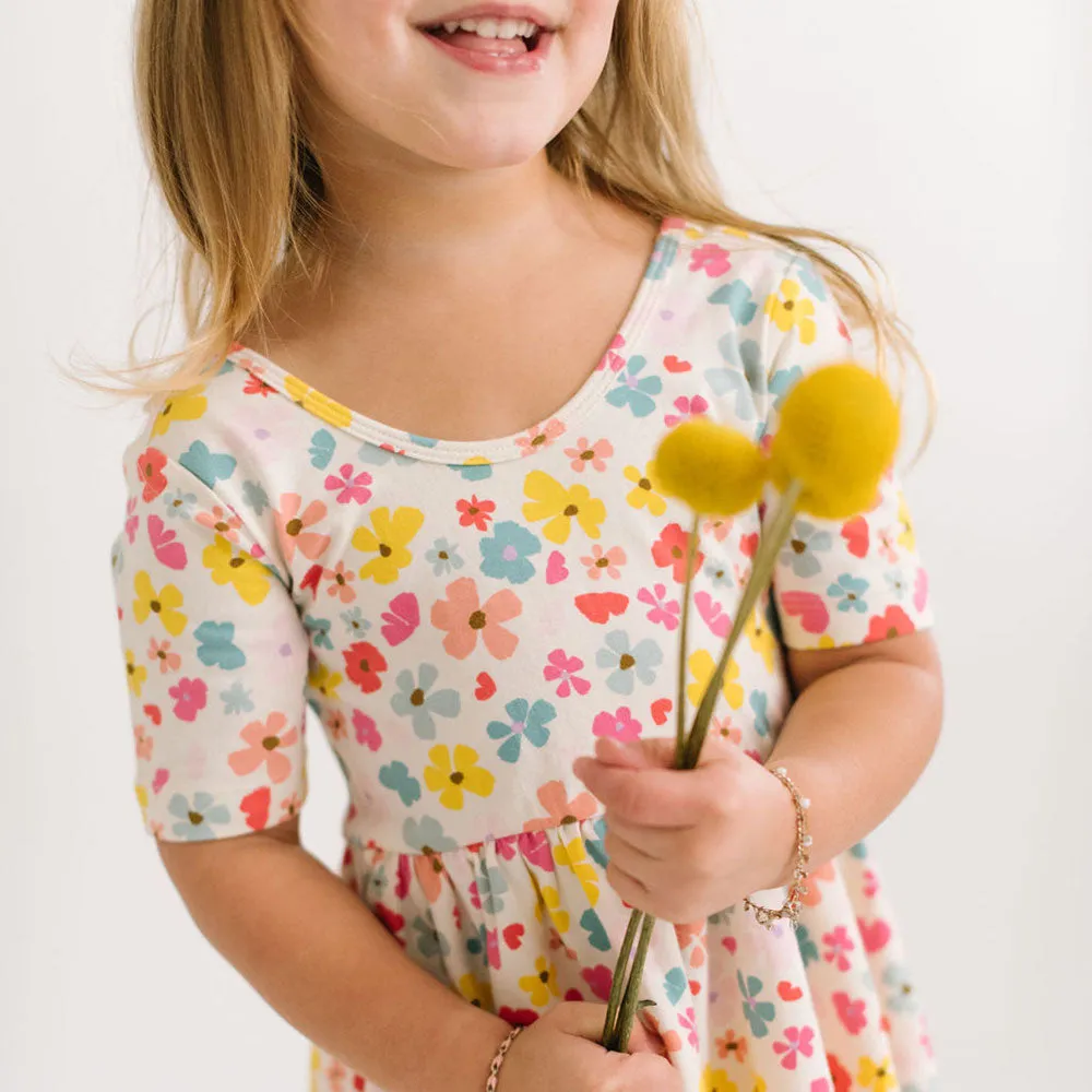 The Short Sleeve Ballet Dress in Cheery Bouquet