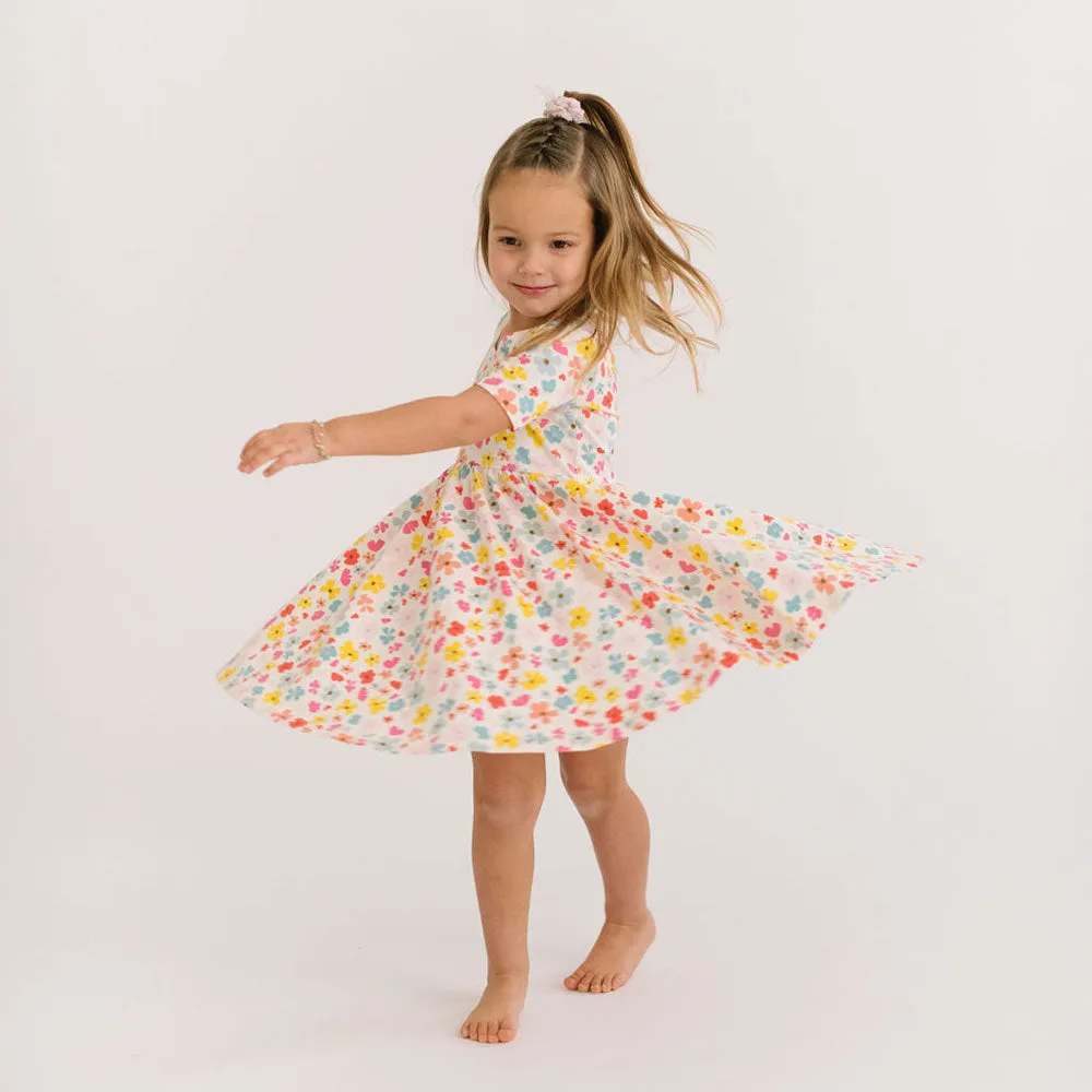 The Short Sleeve Ballet Dress in Cheery Bouquet