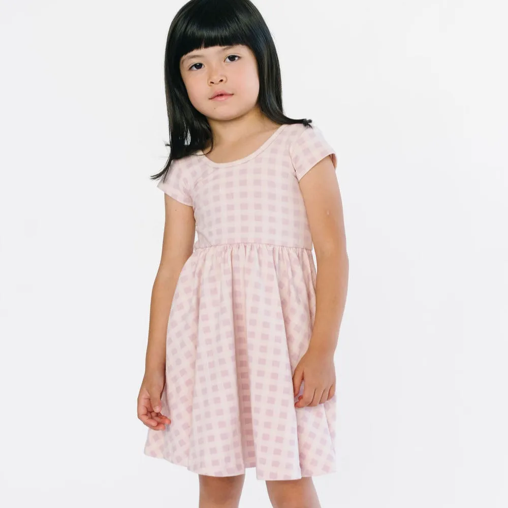 The Summer Sleeve Ballet Dress in Lilac Gingham