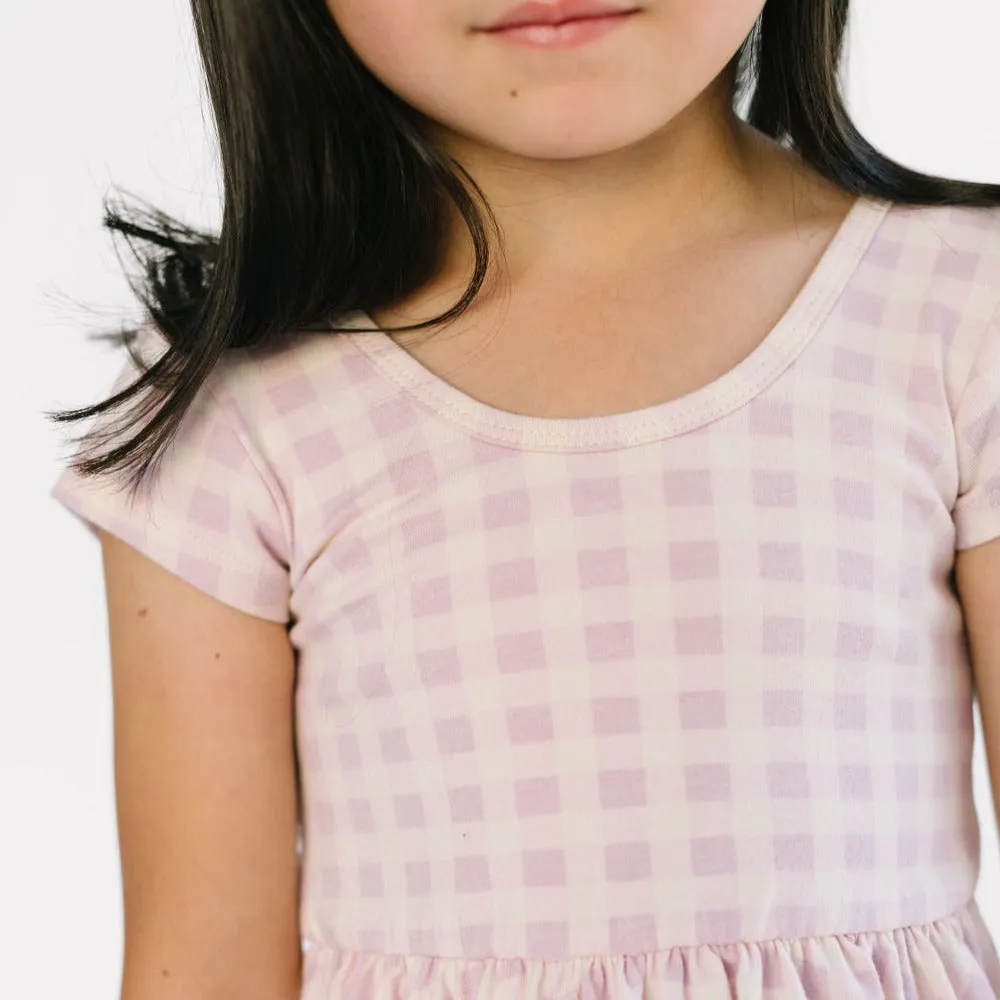 The Summer Sleeve Ballet Dress in Lilac Gingham