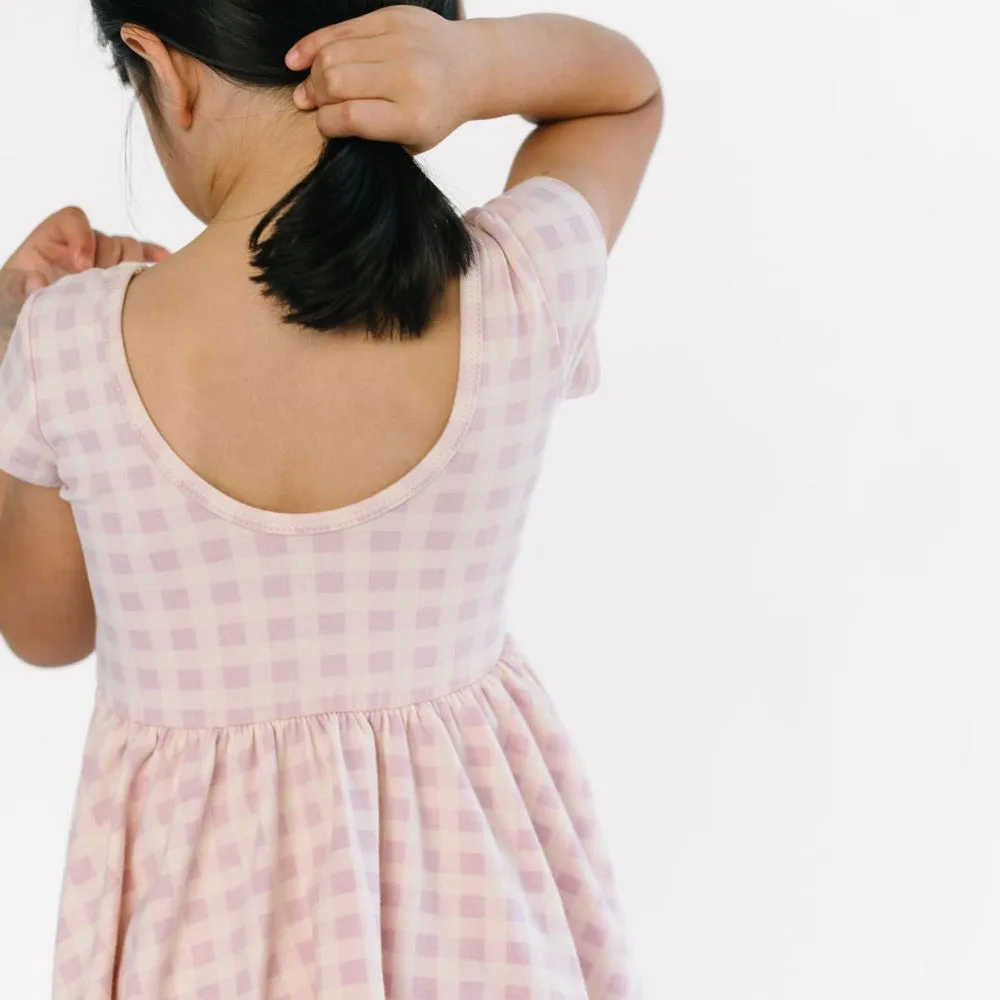 The Summer Sleeve Ballet Dress in Lilac Gingham