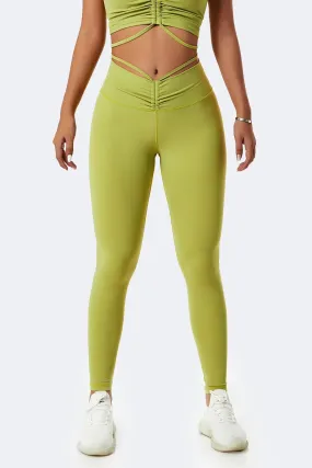 Tie Detail Ruched Crossover Leggings