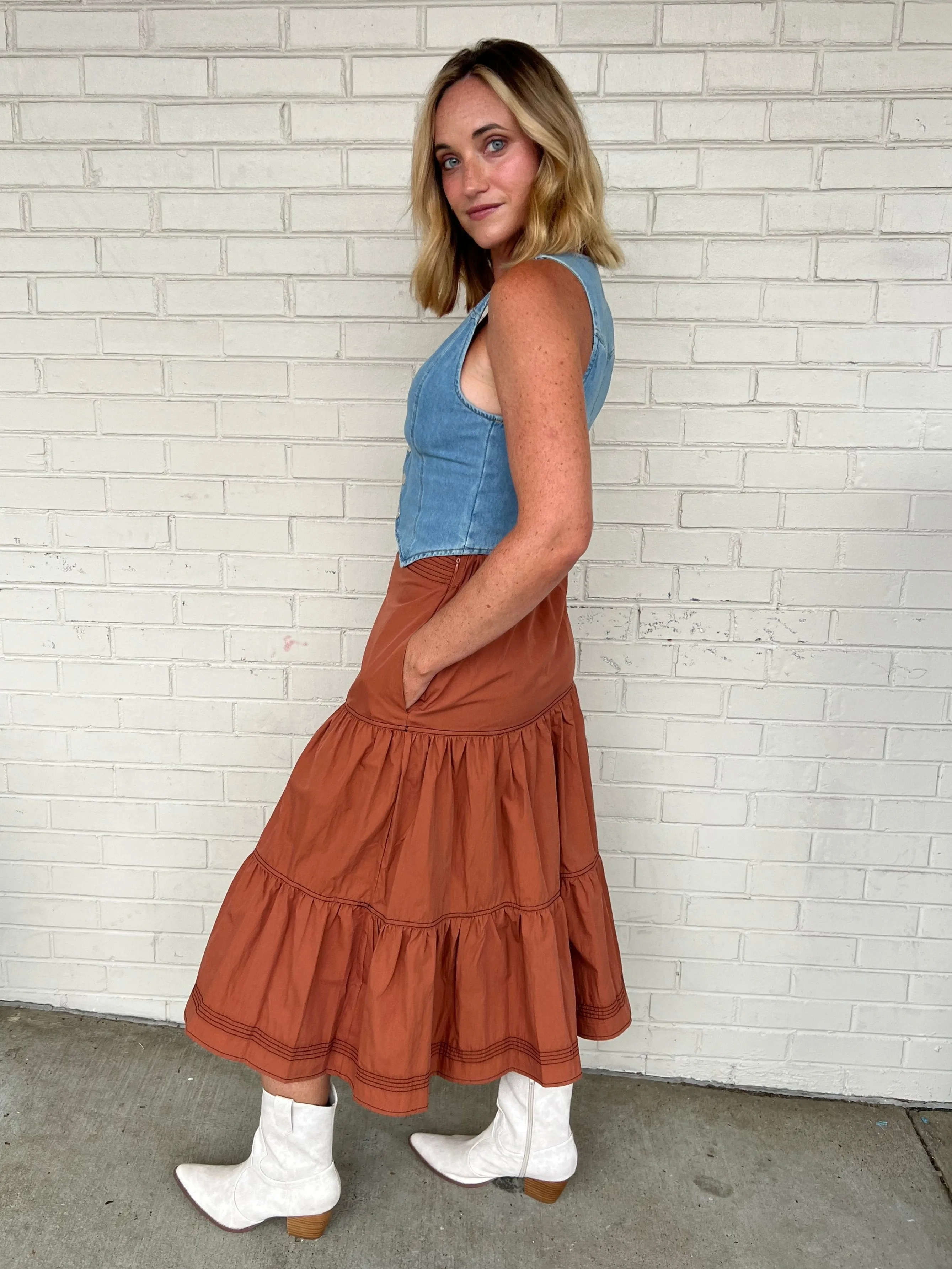 Top Tier Midi Skirt
