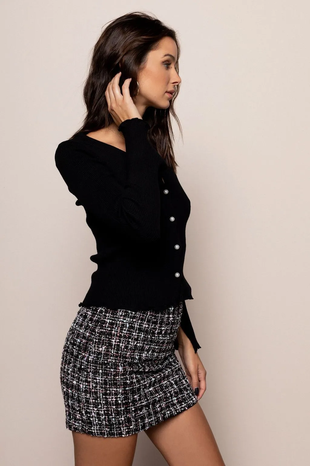 Tweed Mini Skirt in Multicolor