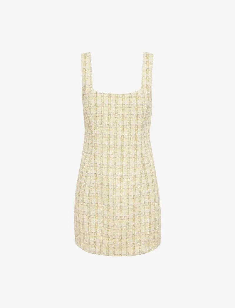 Twiggy Mini Dress | Limon Shimmer Tweed