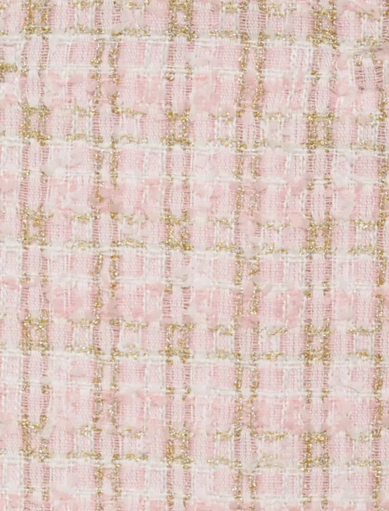 Twiggy Mini Dress | Pink Shimmer Tweed