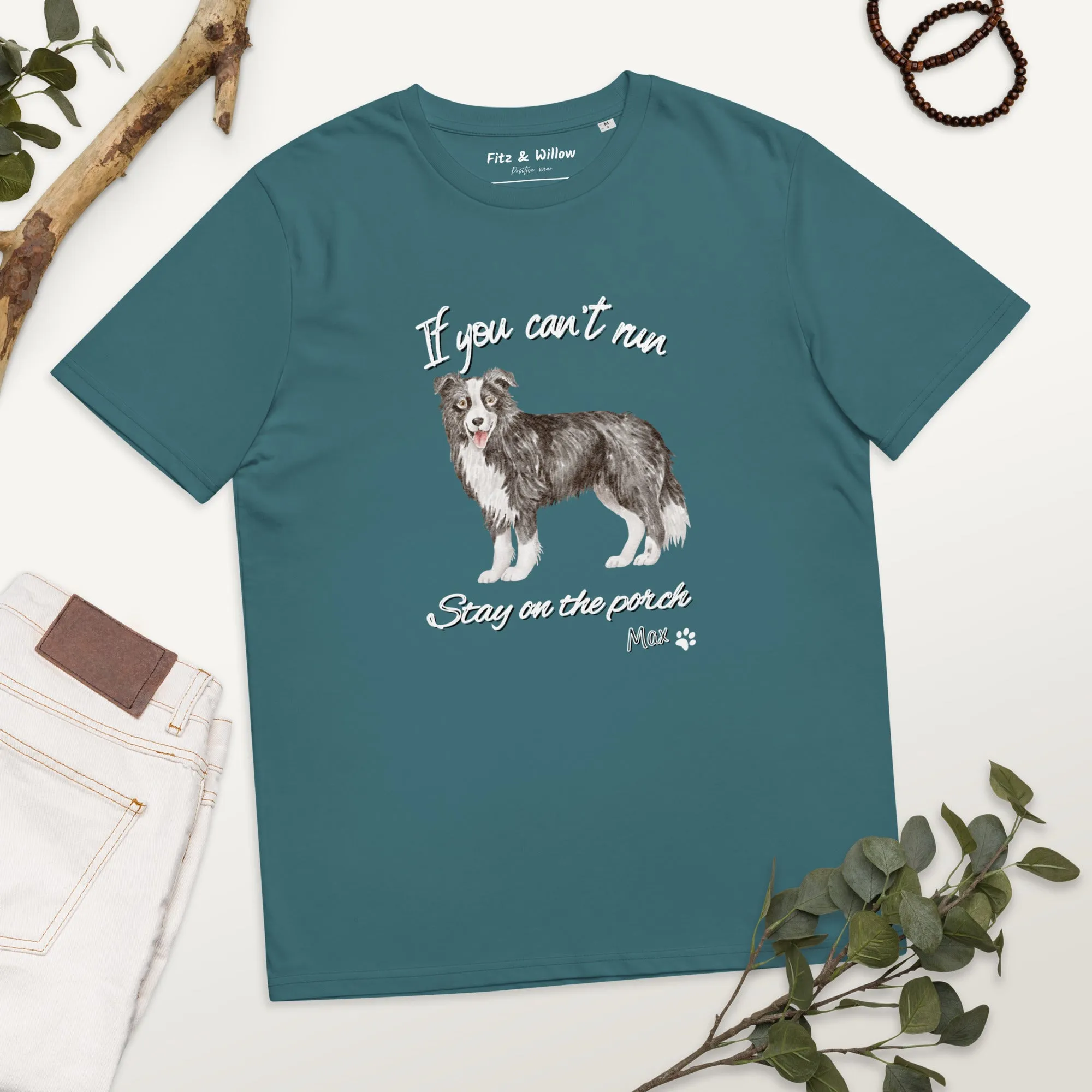 Unisex organic cotton t-shirt Border Collie Runner