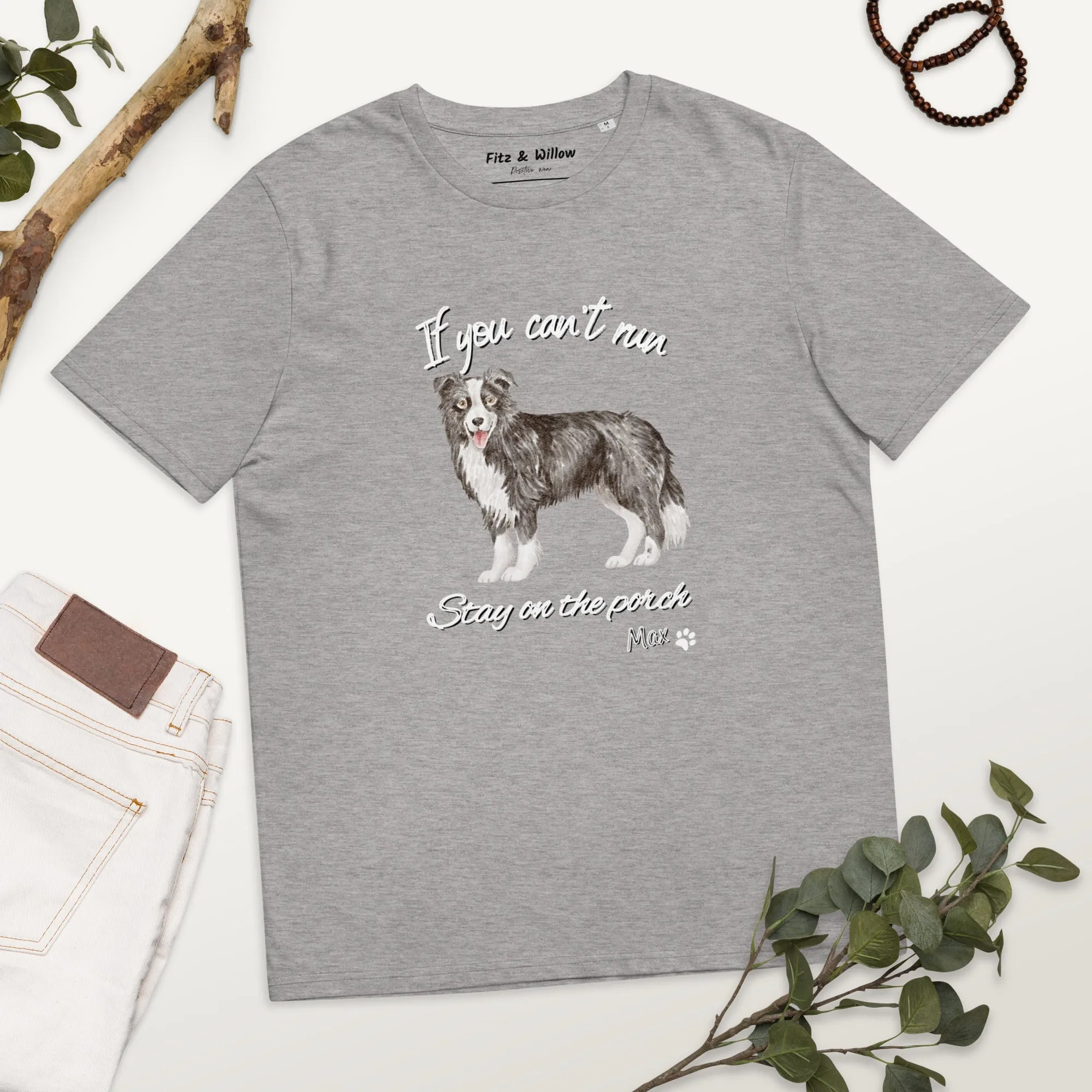 Unisex organic cotton t-shirt Border Collie Runner