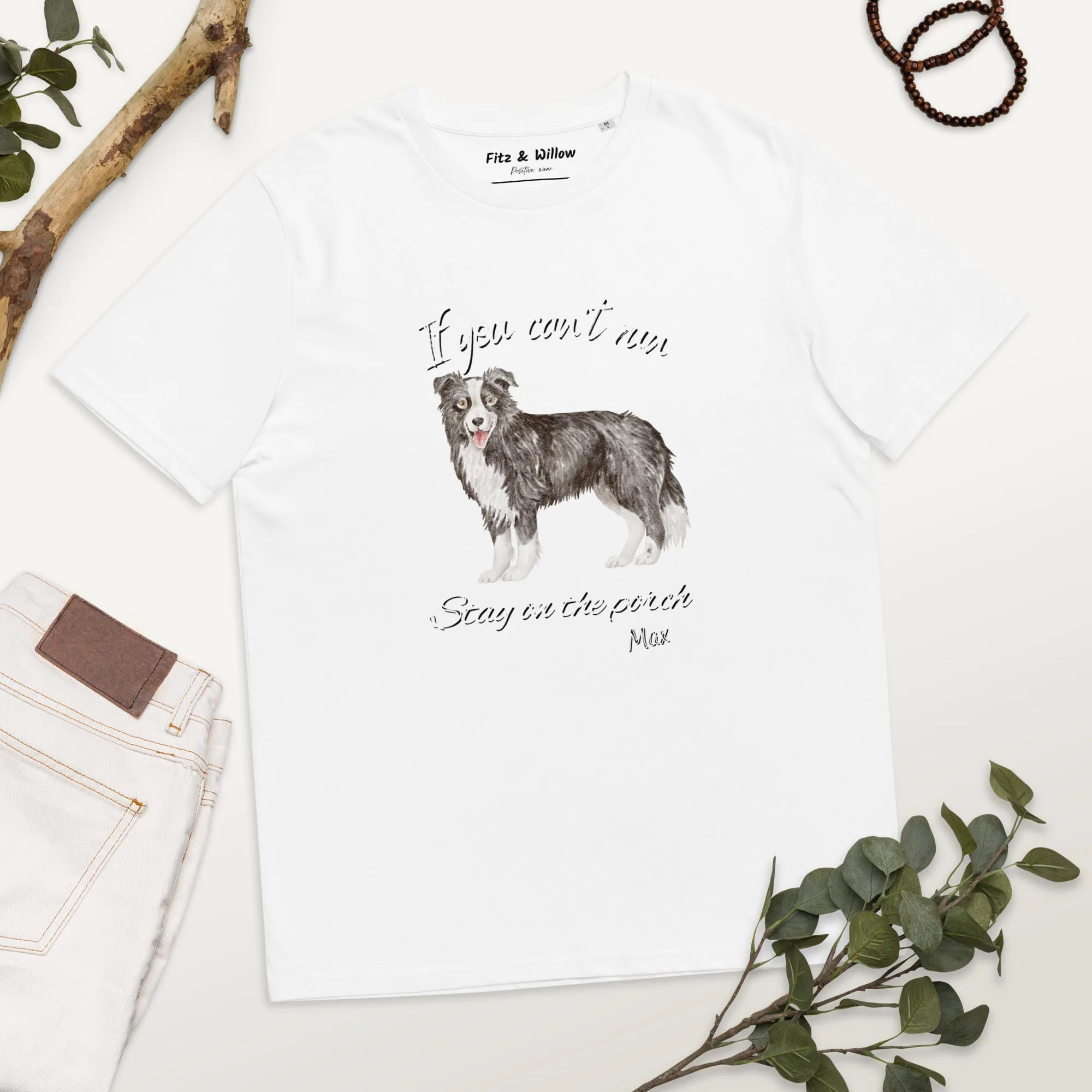 Unisex organic cotton t-shirt Border Collie Runner