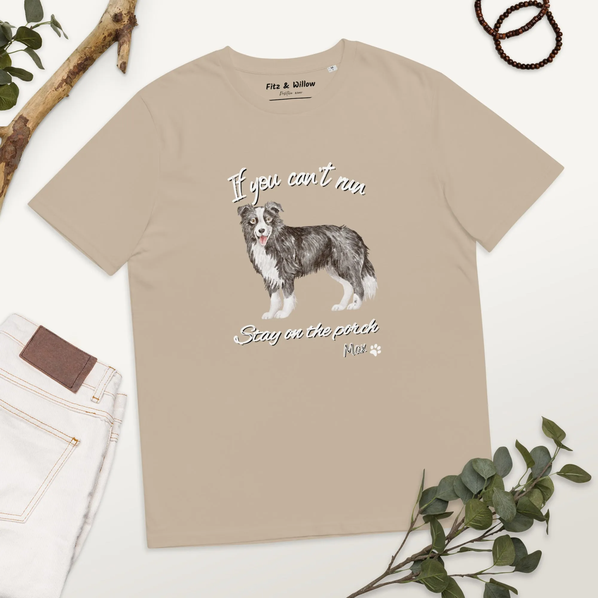 Unisex organic cotton t-shirt Border Collie Runner