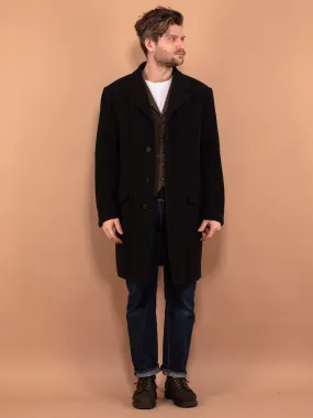 Vintage 00's Men Wool Blend Coat in Dark Gray