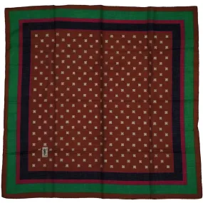 Vintage 1970s Yves Saint Laurent YSL Scarf Mixed Pattern Cotton Voile 26 Inch