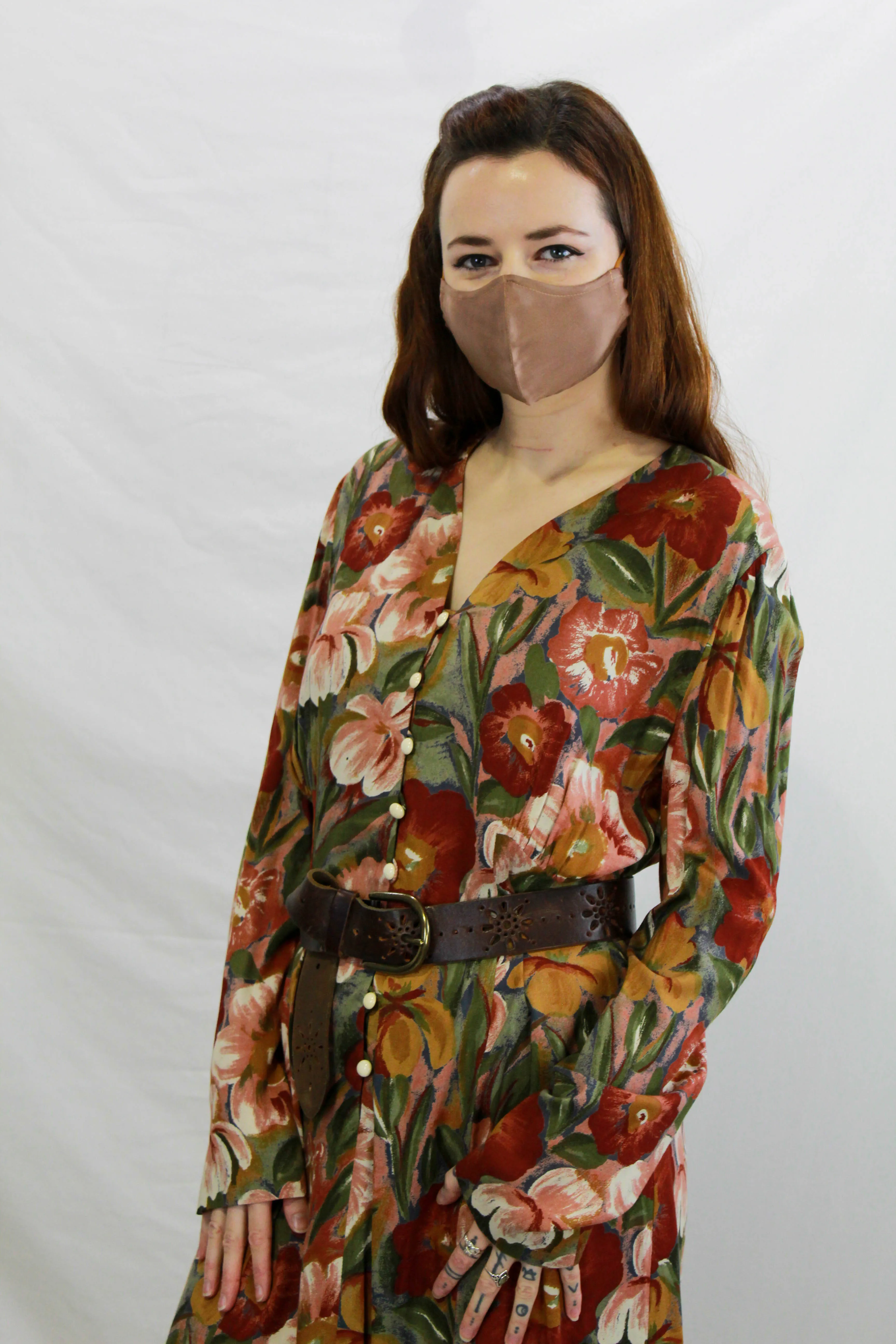 Vintage 1990s Deadstock Floral Rayon Maxi Dress, Medium