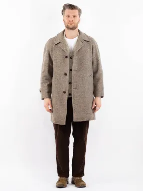 Vintage 70's Men Wool Coat in Beige