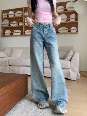 Vintage 90s Washed Baggy Wide-leg Streetwear Jeans