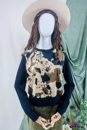 Vintage Jumper - 90's Faux Fur Horse Knit - Size S/M