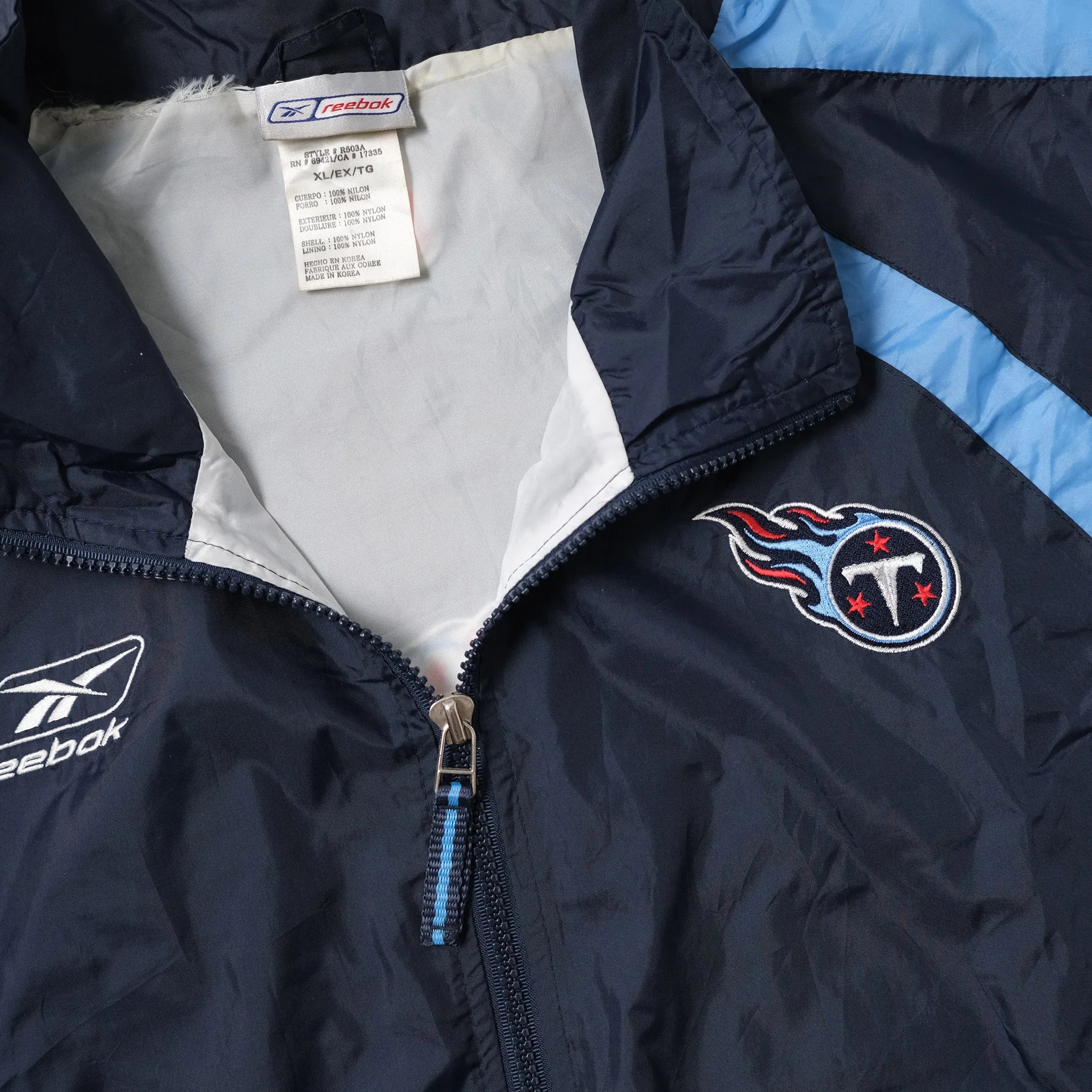 Vintage Reebok Tennessee Titans Track Jacket XLarge