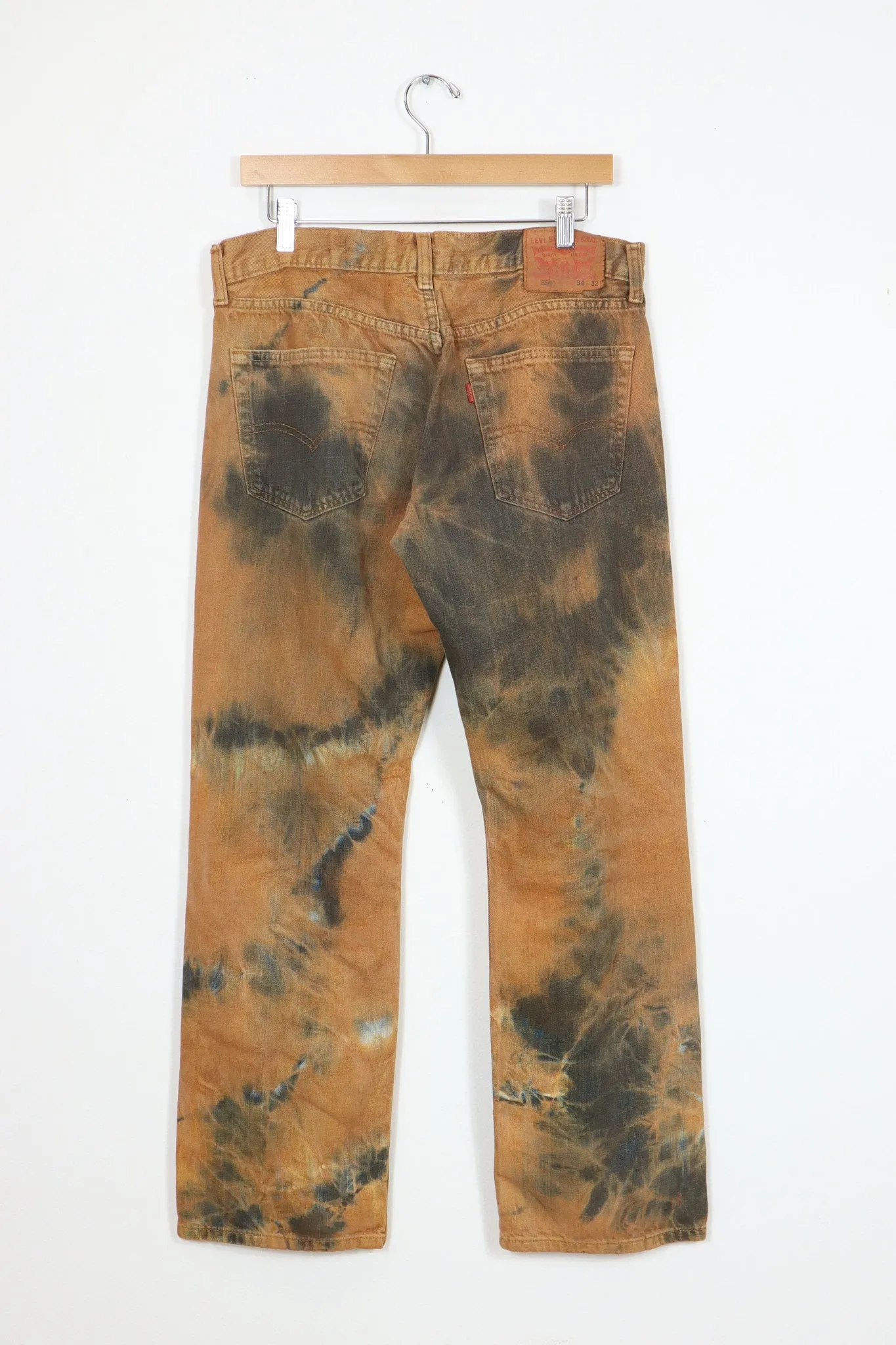 Vintage Reworked Rust Dyed 559 Levis Relaxed Fit Jeans