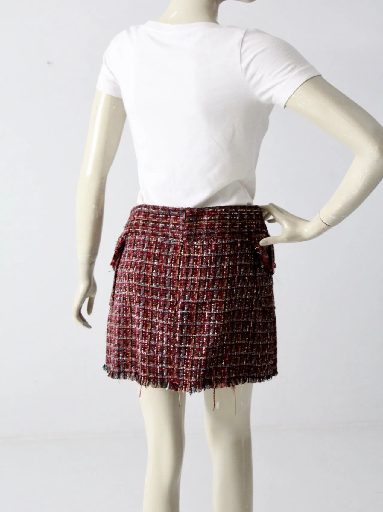 vintage tweed mini skirt