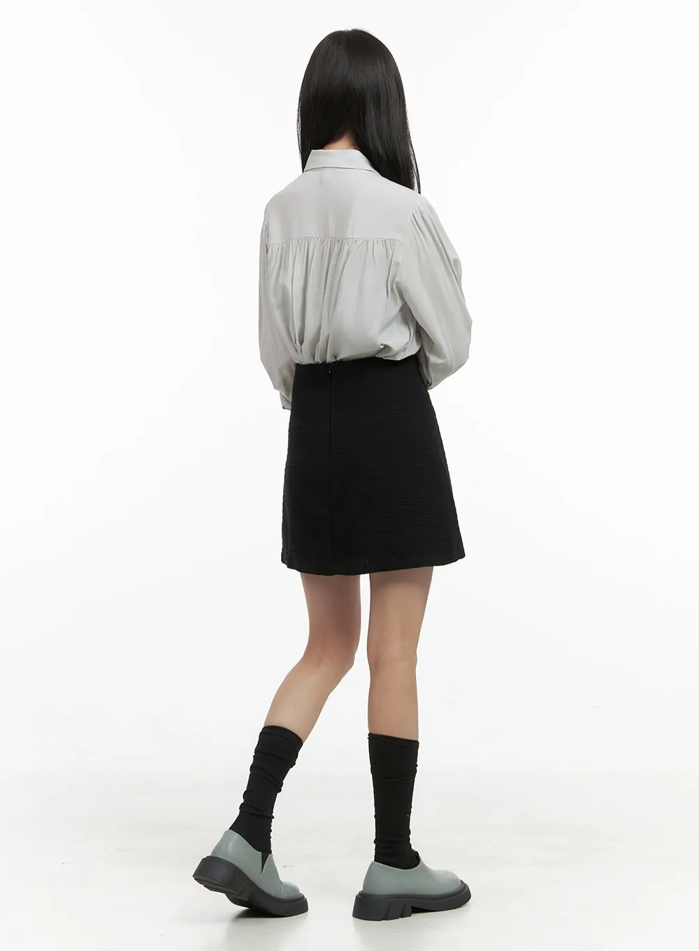 Vintage Wool Tweed Mini Skirt OS411