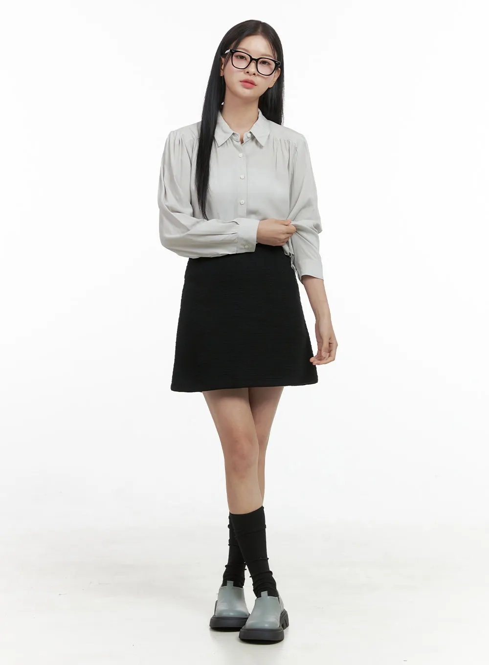Vintage Wool Tweed Mini Skirt OS411