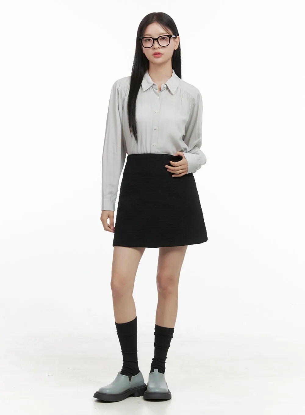 Vintage Wool Tweed Mini Skirt OS411