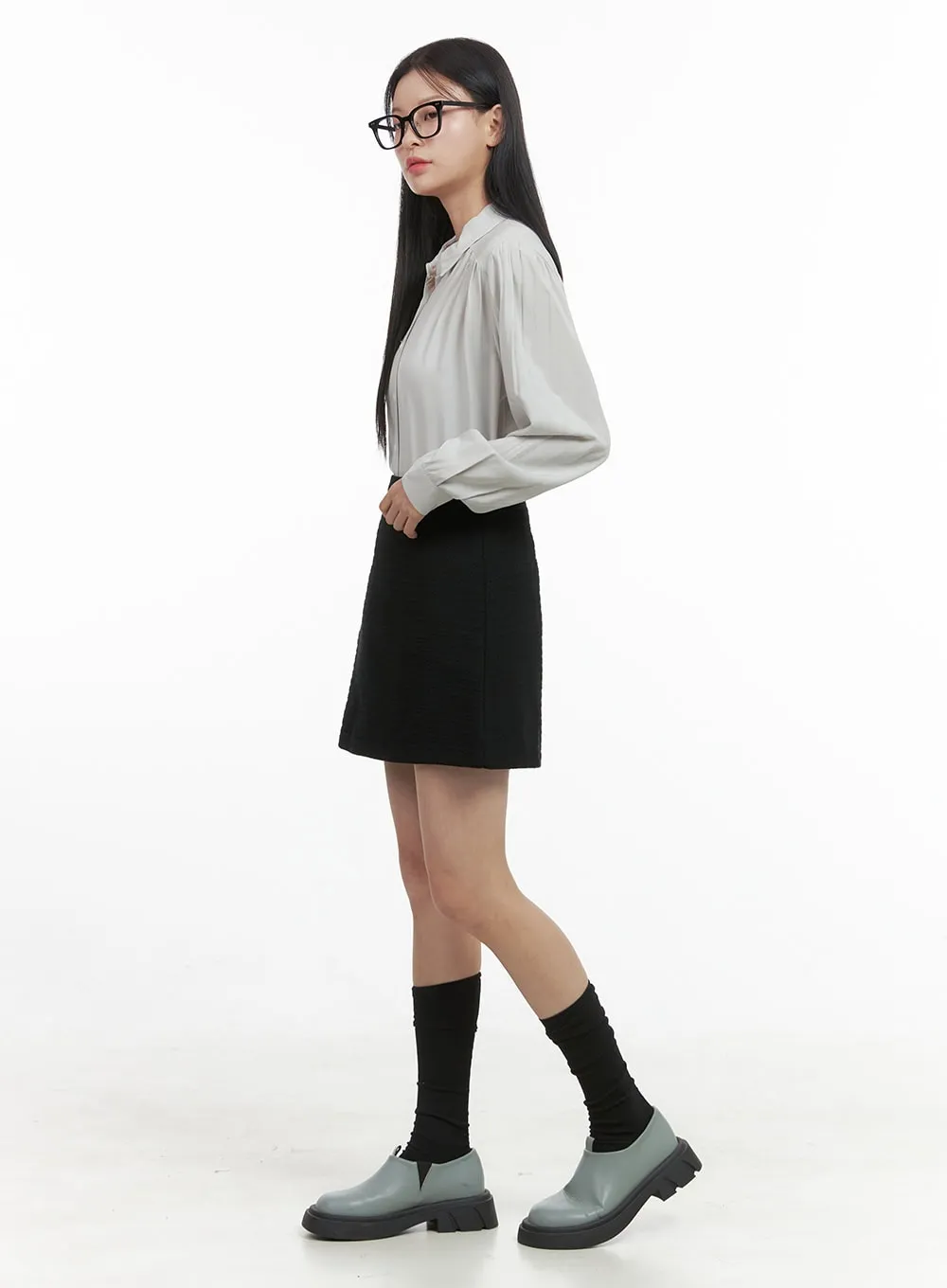 Vintage Wool Tweed Mini Skirt OS411