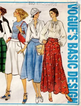 Vogue Basic Design 1701 Womens Panelled Skirts with Pockets & Yoke 1970s Vintage Sewing Pattern Size 10 Waist 25 inches