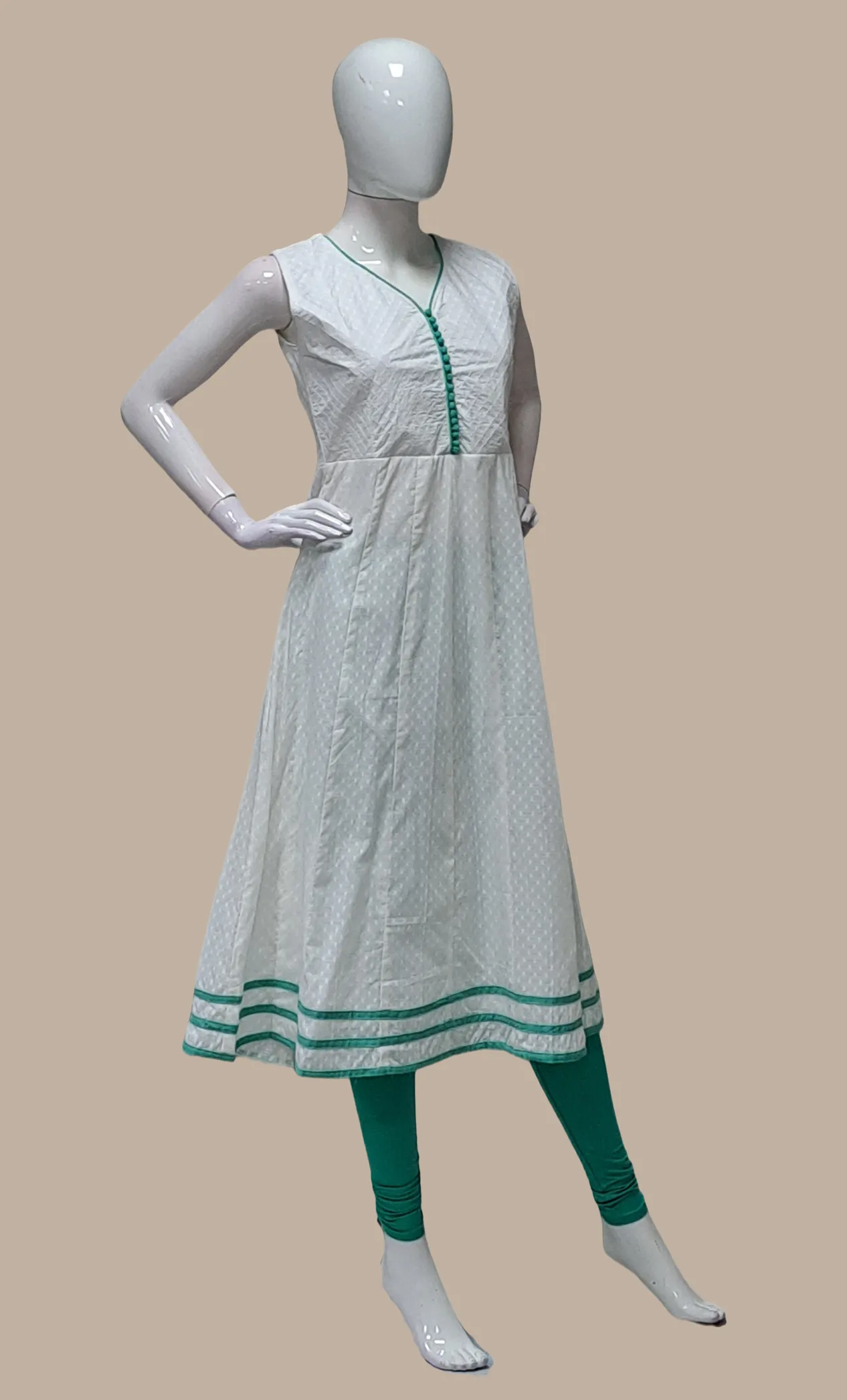 White Embroidered Kurti Top