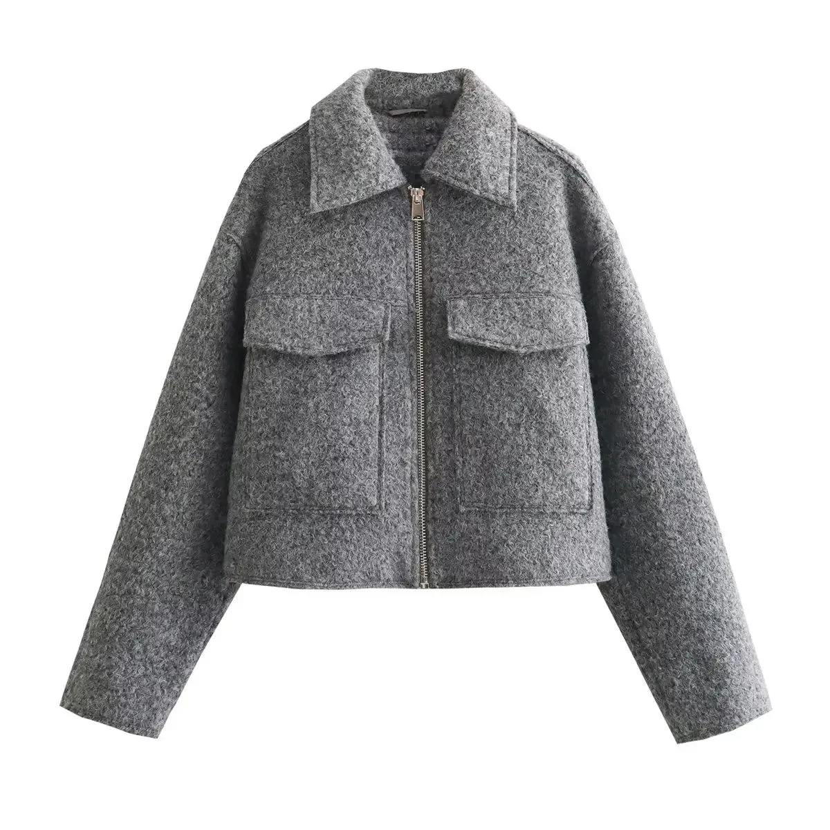 Women Cropped Teddy Jacket for Trendy Winter Layers