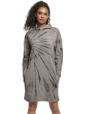 Women's Printed Hoodie Dress,Grey