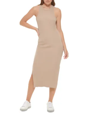 Women's Ribbed Tank Dress,Beige