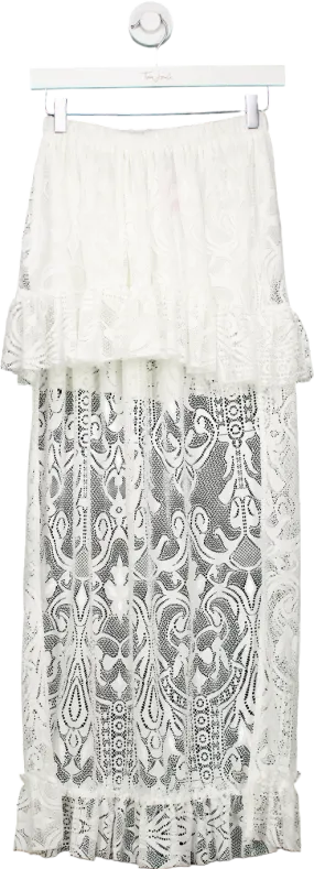 Zack White Lace Maxi Skirt UK S