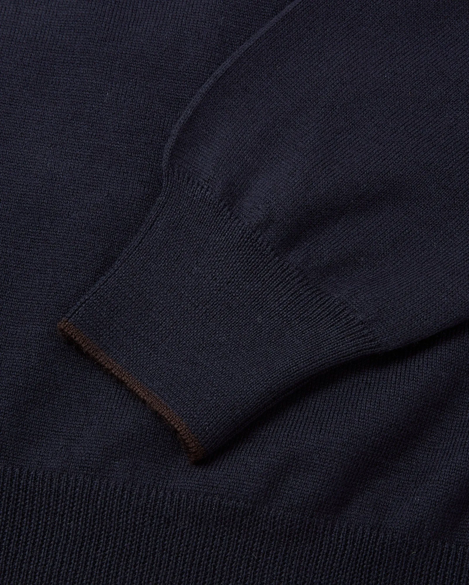Zattura Quarter Zip Button & Zip Detail Knitted Jumper (Navy)